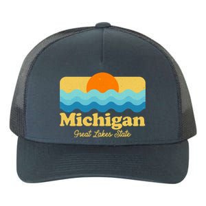 Michigan Great Lakes State Retro Sun Lake Yupoong Adult 5-Panel Trucker Hat