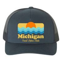 Michigan Great Lakes State Retro Sun Lake Yupoong Adult 5-Panel Trucker Hat