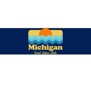 Michigan Great Lakes State Retro Sun Lake Bumper Sticker