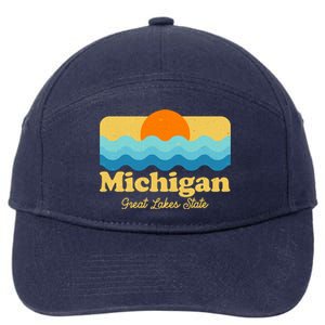 Michigan Great Lakes State Retro Sun Lake 7-Panel Snapback Hat