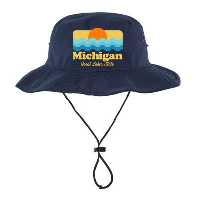 Michigan Great Lakes State Retro Sun Lake Bucket Hat