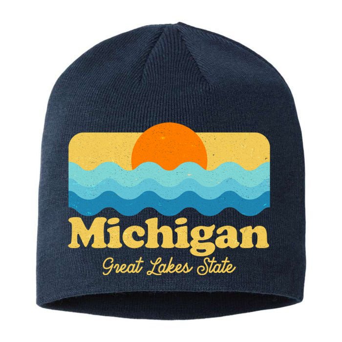 Michigan Great Lakes State Retro Sun Lake Sustainable Beanie