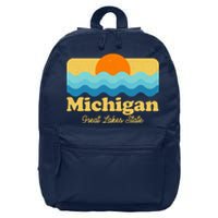 Michigan Great Lakes State Retro Sun Lake 16 in Basic Backpack