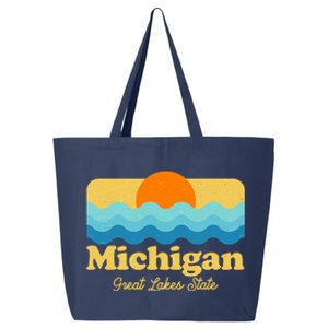 Michigan Great Lakes State Retro Sun Lake 25L Jumbo Tote