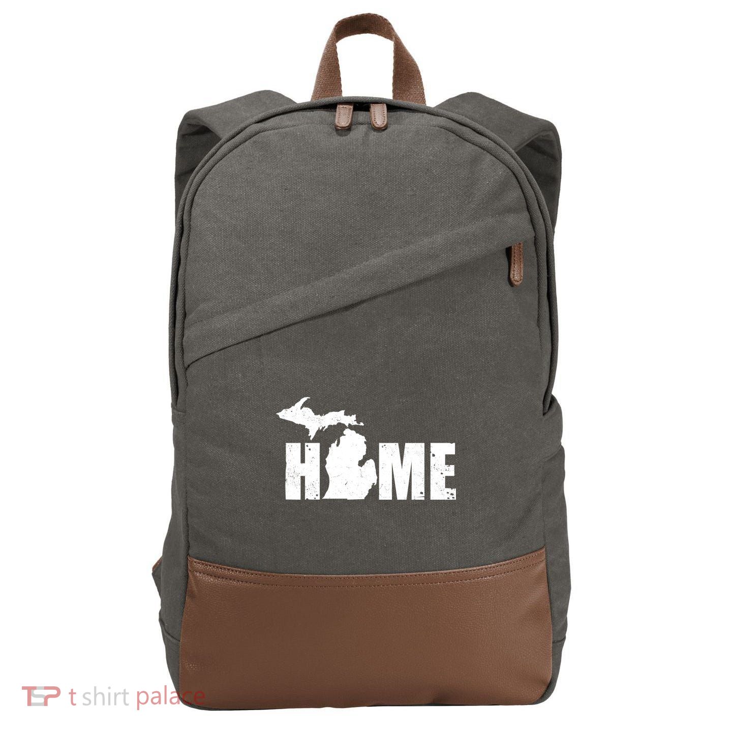 Michigan Home Mitten State Cotton Canvas Backpack