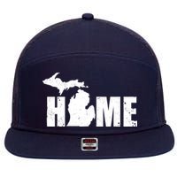 Michigan Home Mitten State 7 Panel Mesh Trucker Snapback Hat