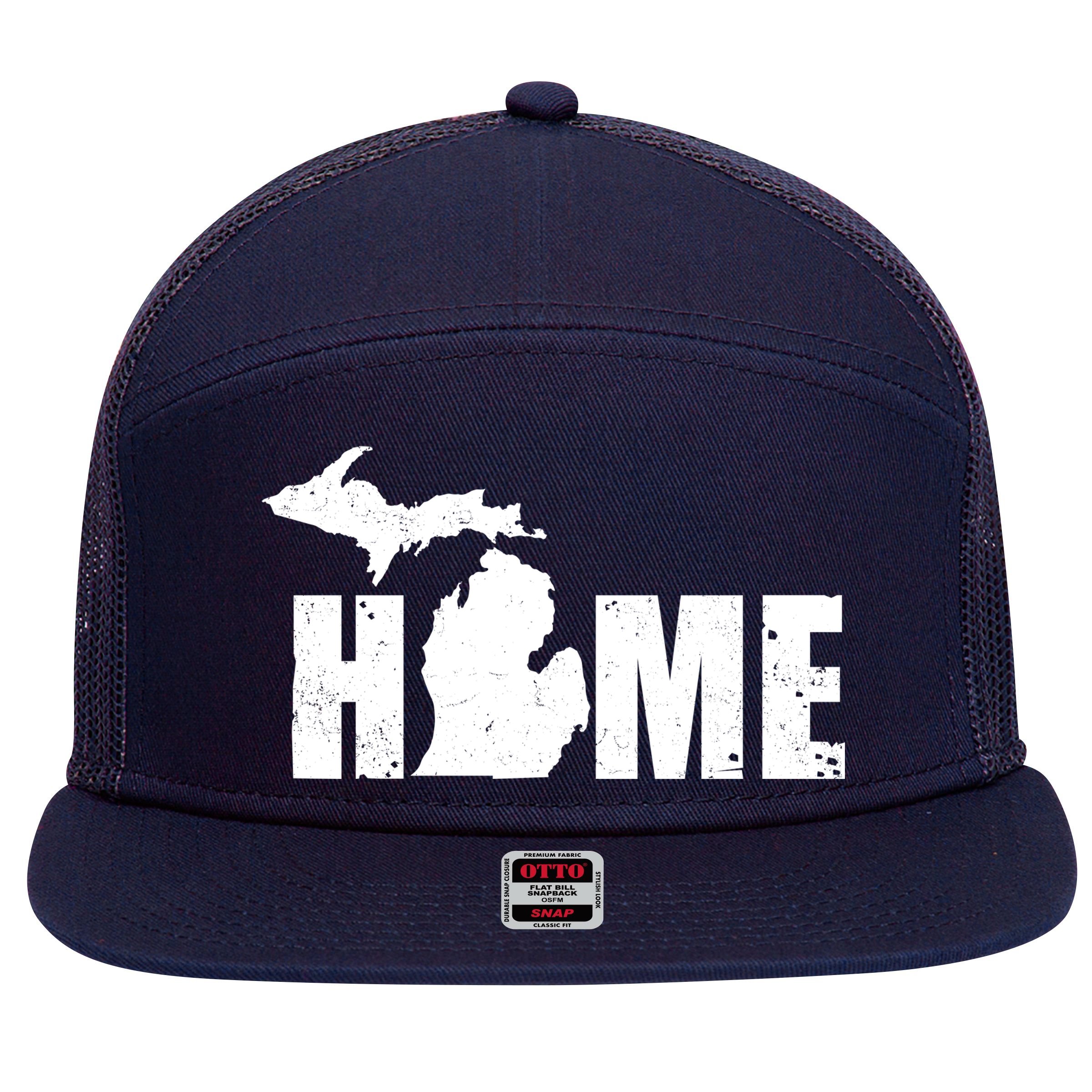 Michigan Home Mitten State 7 Panel Mesh Trucker Snapback Hat