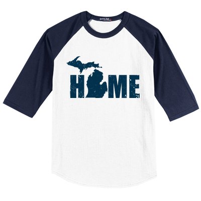 Michigan Home Mitten State Baseball Sleeve Shirt