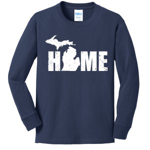 Michigan Home Mitten State Kids Long Sleeve Shirt