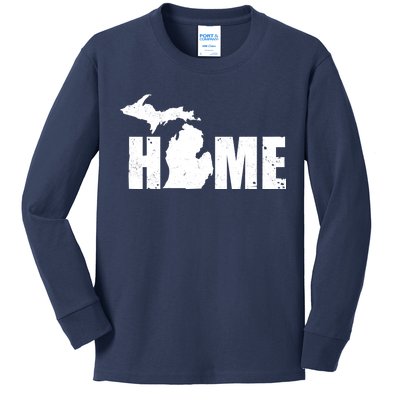 Michigan Home Mitten State Kids Long Sleeve Shirt