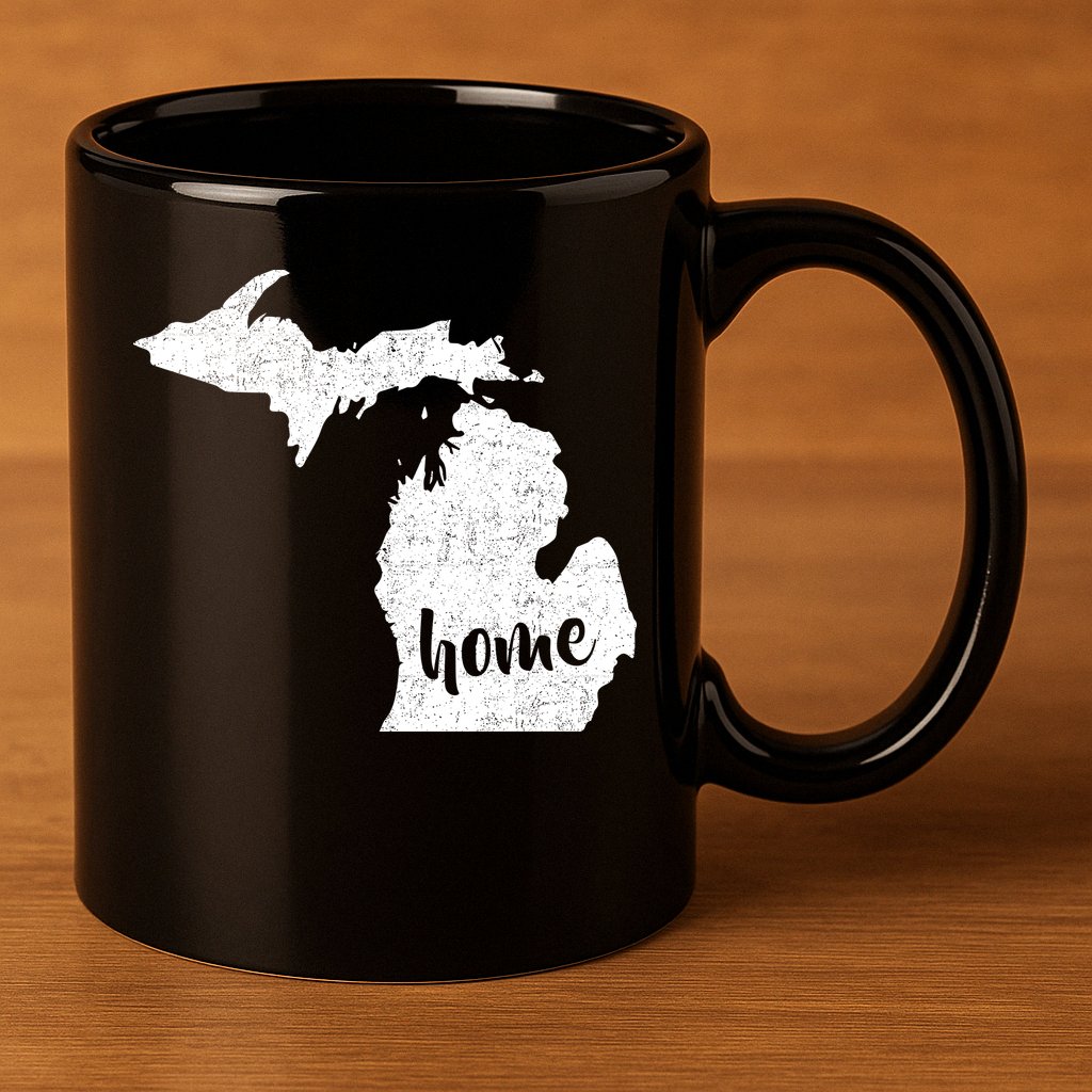 Michigan Home State 11oz C Handle Ceramic Mug