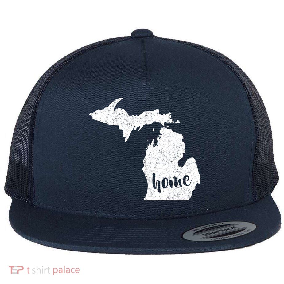 Michigan Home State Flat Bill Trucker Hat