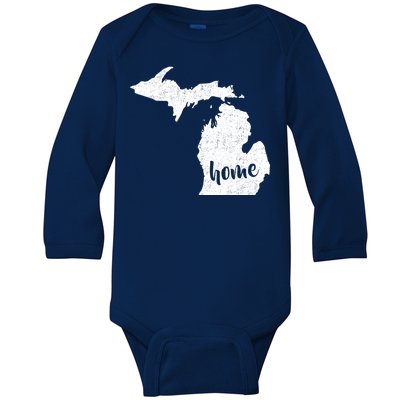 Michigan Home State Baby Long Sleeve Bodysuit