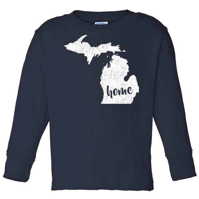 Michigan Home State Toddler Long Sleeve Shirt