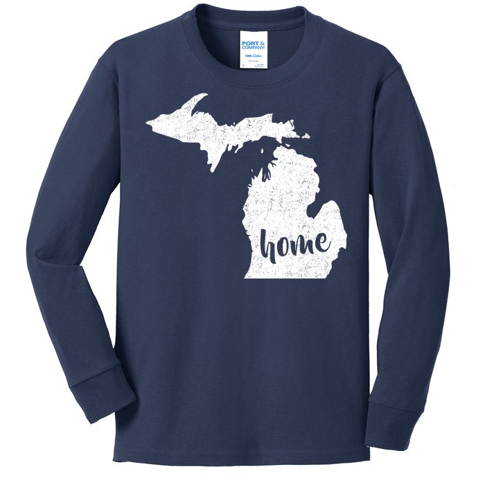 Michigan Home State Kids Long Sleeve Shirt