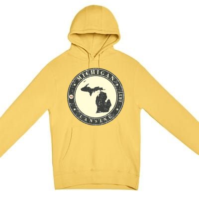 Michigan Lansing Retro Premium Pullover Hoodie