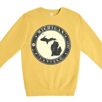 Michigan Lansing Retro Premium Crewneck Sweatshirt