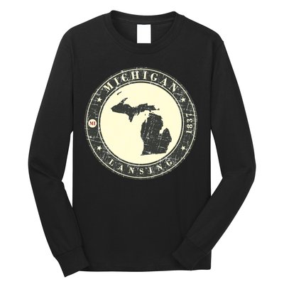 Michigan Lansing Retro Long Sleeve Shirt