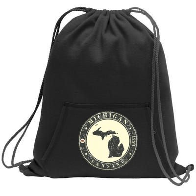 Michigan Lansing Retro Sweatshirt Cinch Pack Bag