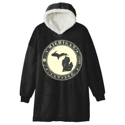 Michigan Lansing Retro Hooded Wearable Blanket