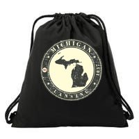 Michigan Lansing Retro Drawstring Bag