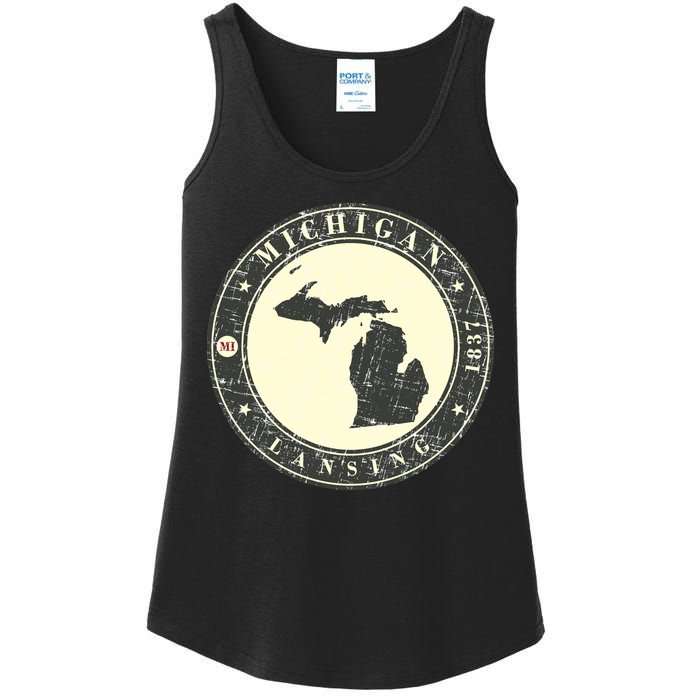 Michigan Lansing Retro Ladies Essential Tank