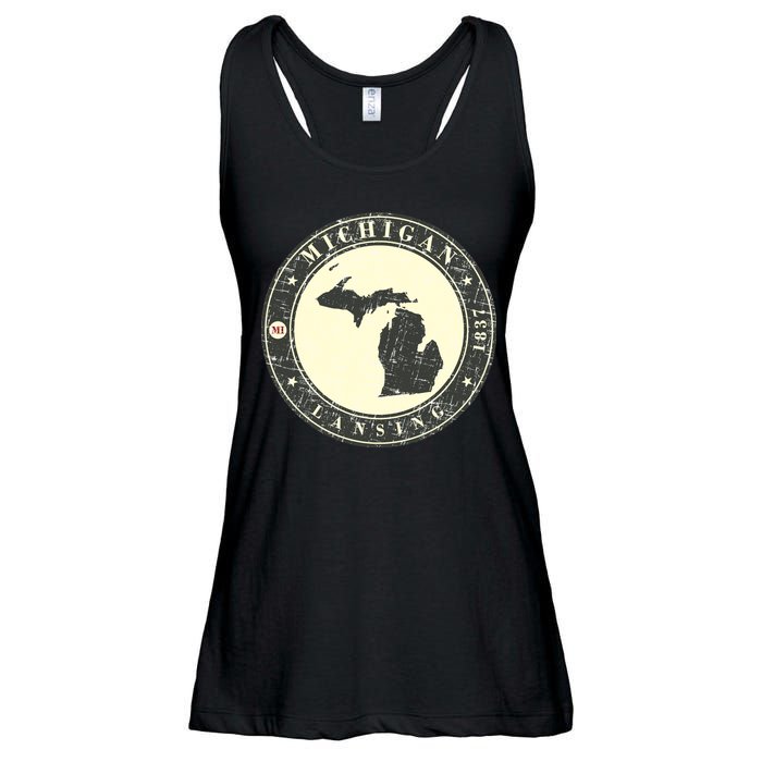 Michigan Lansing Retro Ladies Essential Flowy Tank