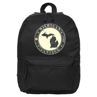 Michigan Lansing Retro 16 in Basic Backpack