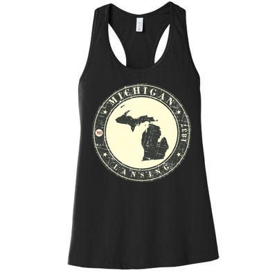 Michigan Lansing Retro Women's Racerback Tank