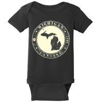 Michigan Lansing Retro Baby Bodysuit