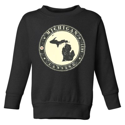 Michigan Lansing Retro Toddler Sweatshirt