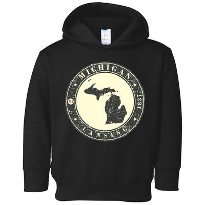 Michigan Lansing Retro Toddler Hoodie