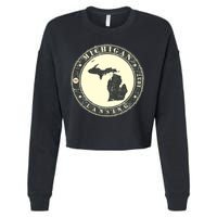 Michigan Lansing Retro Cropped Pullover Crew