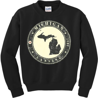 Michigan Lansing Retro Kids Sweatshirt