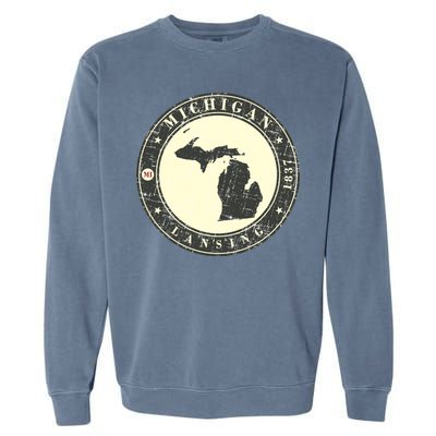 Michigan Lansing Retro Garment-Dyed Sweatshirt