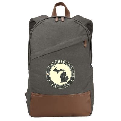 Michigan Lansing Retro Cotton Canvas Backpack