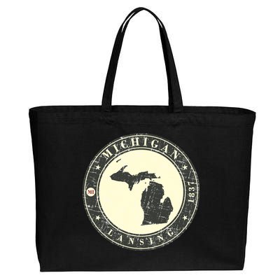 Michigan Lansing Retro Cotton Canvas Jumbo Tote