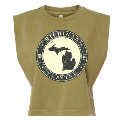 Michigan Lansing Retro Garment-Dyed Women's Muscle Tee