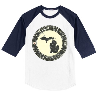 Michigan Lansing Retro Baseball Sleeve Shirt