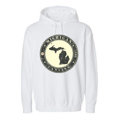 Michigan Lansing Retro Garment-Dyed Fleece Hoodie