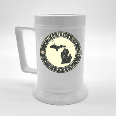 Michigan Lansing Retro Beer Stein