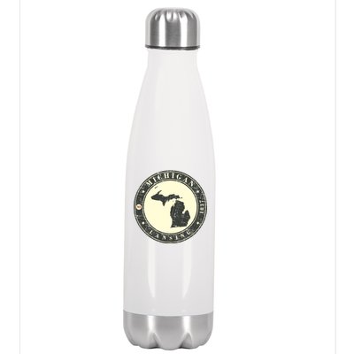 Michigan Lansing Retro Stainless Steel Insulated Water Bottle