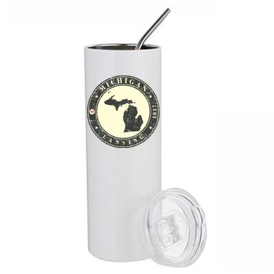 Michigan Lansing Retro Stainless Steel Tumbler