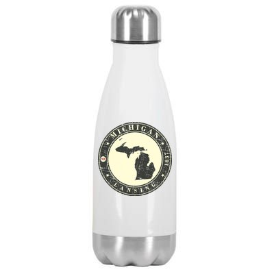 Michigan Lansing Retro Stainless Steel Insulated Water Bottle