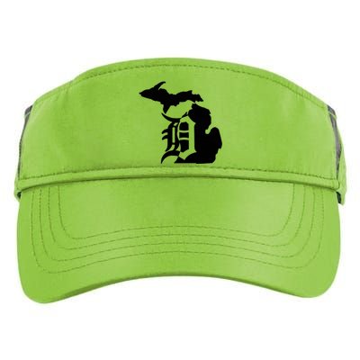 Michigan Mitten Old English D Detroit Adult Drive Performance Visor