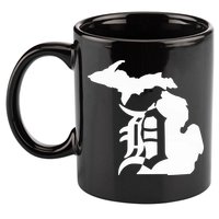 Michigan Mitten Old English D Detroit 11oz C Handle Ceramic Mug