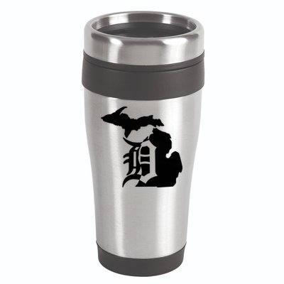 Michigan Mitten Old English D Detroit 16oz Travel Tumbler