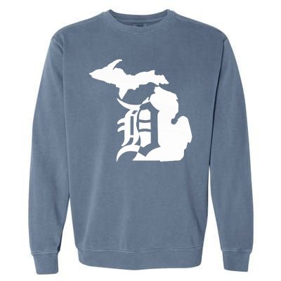 Michigan Mitten Old English D Detroit Garment-Dyed Sweatshirt