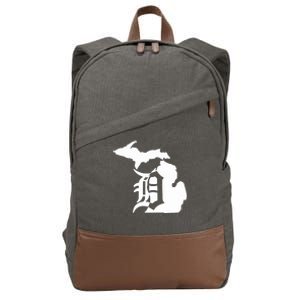 Michigan Mitten Old English D Detroit Cotton Canvas Backpack