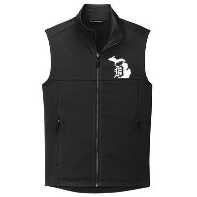 Michigan Mitten Old English D Detroit Collective Smooth Fleece Vest